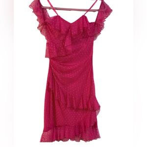 NWT Betsey Johnson Fuchsia Ruffled Dress